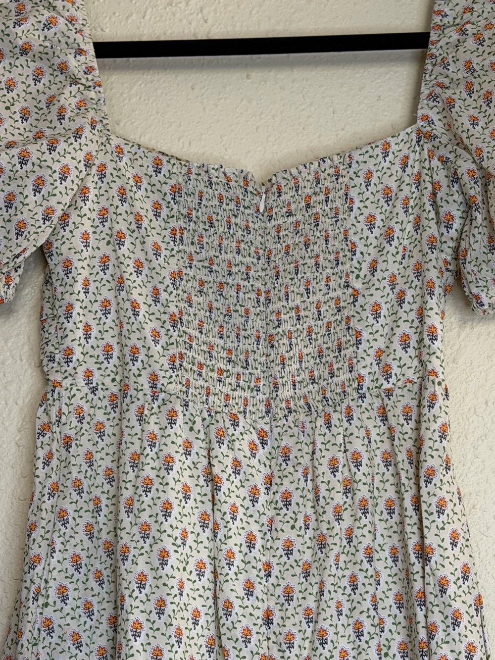 O.P.T x Tuckernuck | Floral Smocked Puff Sleeve Midi Dress | Size S - Picture 6 of 7